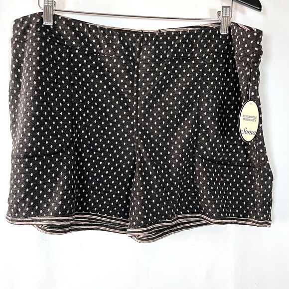 Soma Reversible Double Knit Pajamas Large 2 in 1 Shorts Long Sleeve Pink Gray - Picture 16 of 16